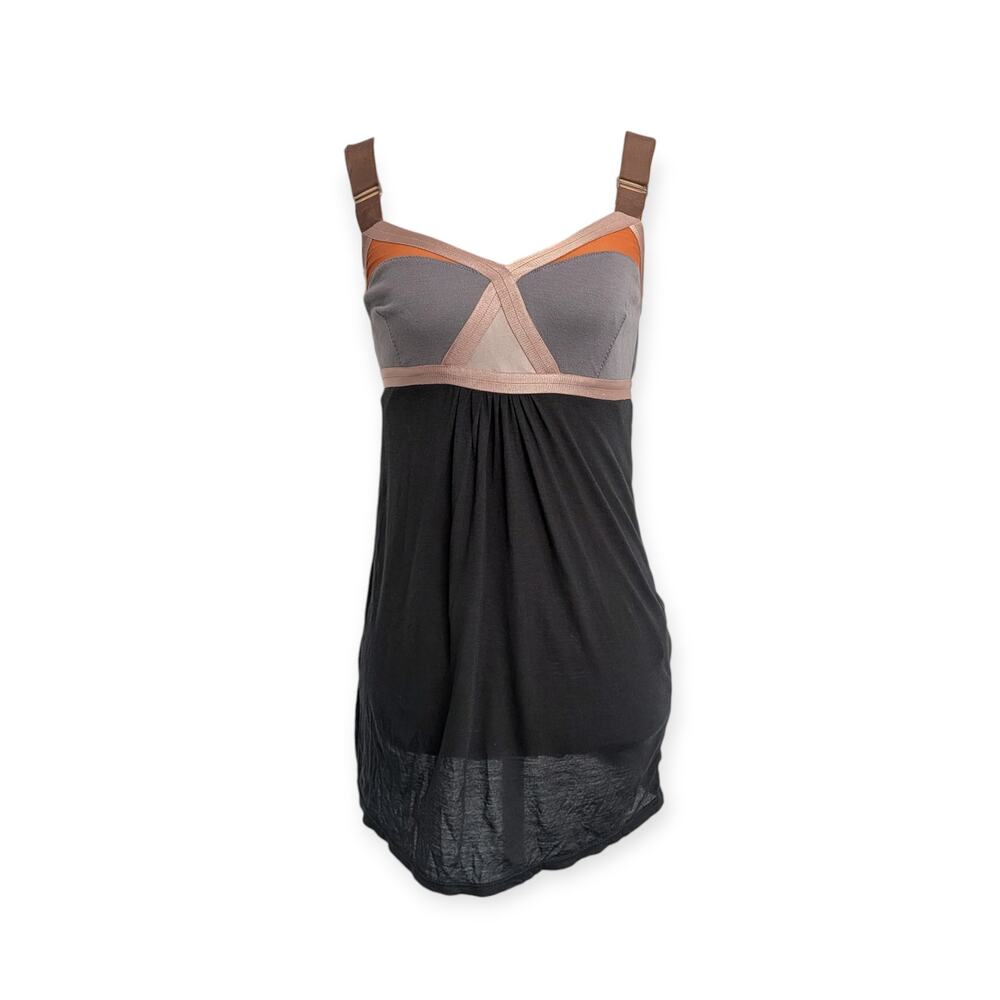 VPL Convexity Breaker Colorblock Orange/ Multicolor Mesh Insert Cami Sz 2